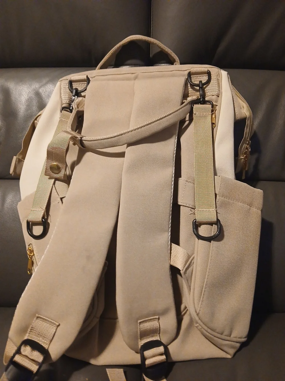 BORUIBEIJIA Diaper Bag Backpack Beige Large Baby Travel Maternity Multi Pocket